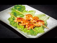 Brocheta de gambas