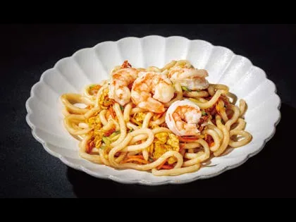 Udon con gambas