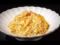 Fideos con gambas